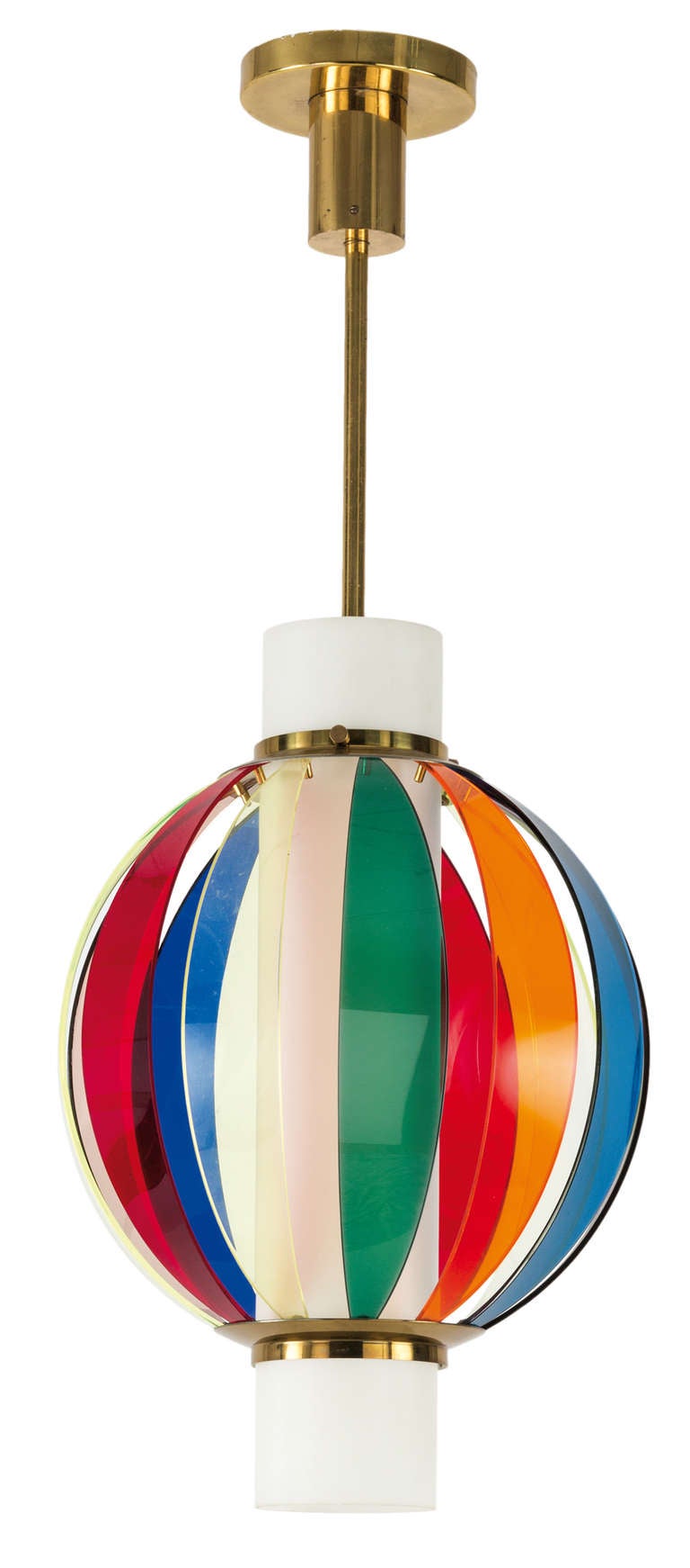 Colorful Lightolier Pendant after Angelo Lelli For Sale 2