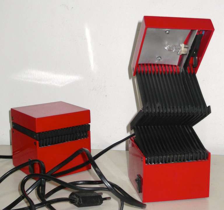 Pair of 1970's Italian Cube Form Desk Lamps 1