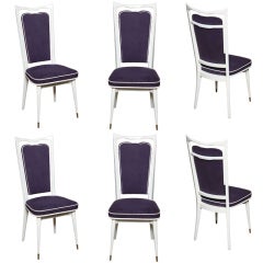 Set of 6 French Art Deco Dining Chairs 4