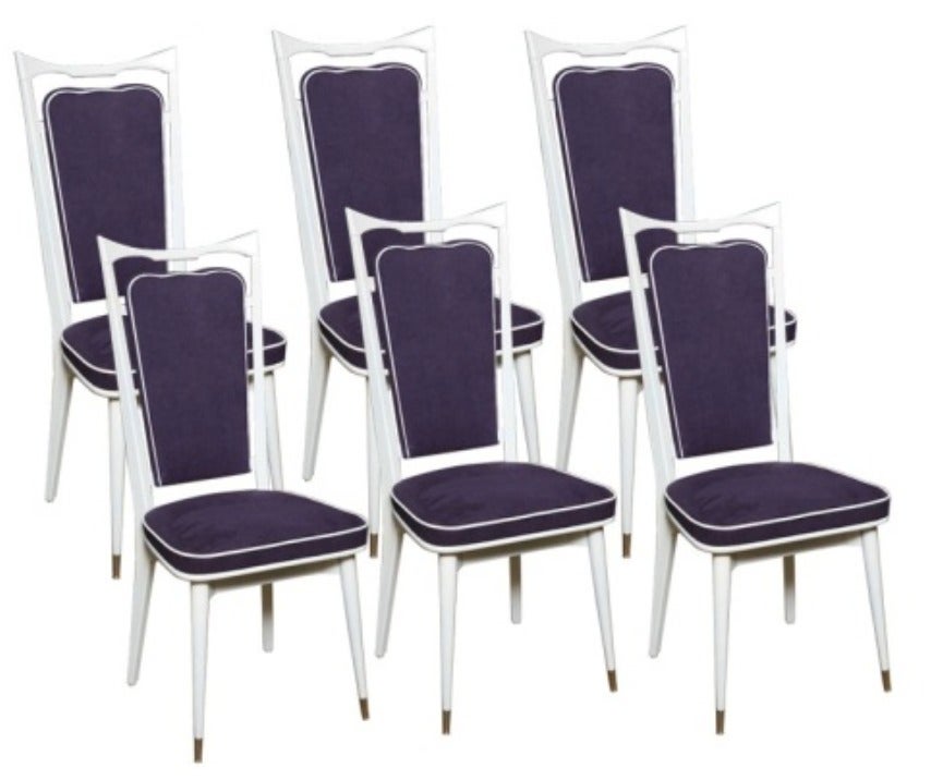 Set of 6 French Art Deco Dining Chairs For Sale 3