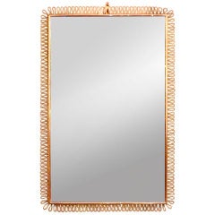 Italian Looped Brass Framed Beveled Mirror