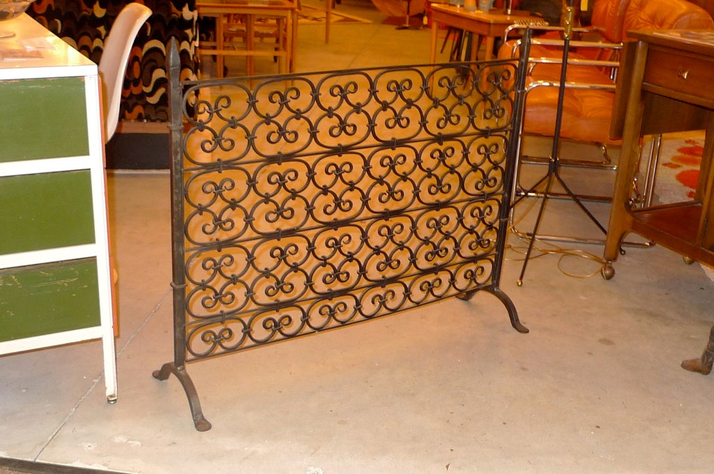 Iron Fireplace Screen In Excellent Condition In Hanover, MA