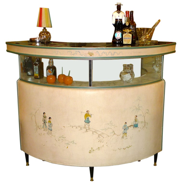 1950's Italian Curved Standing Bar by Umberto Mascagni
