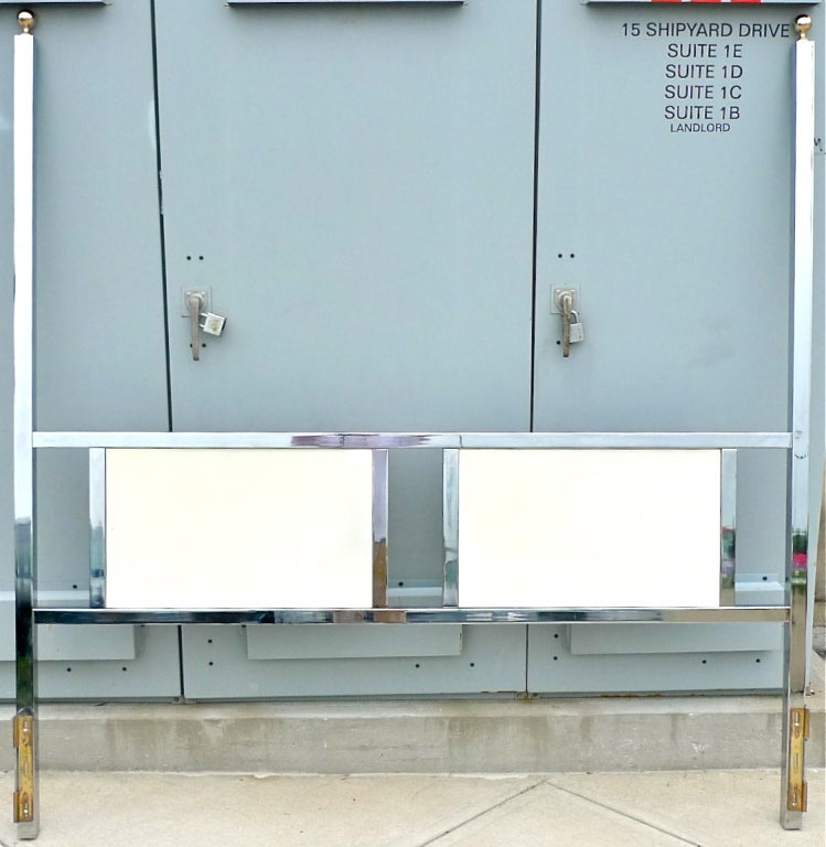 Chrome King Size 2 Poster Headboard w/ Double Panels