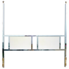 Chrome King Size 2 Poster Headboard w/ Double Panels