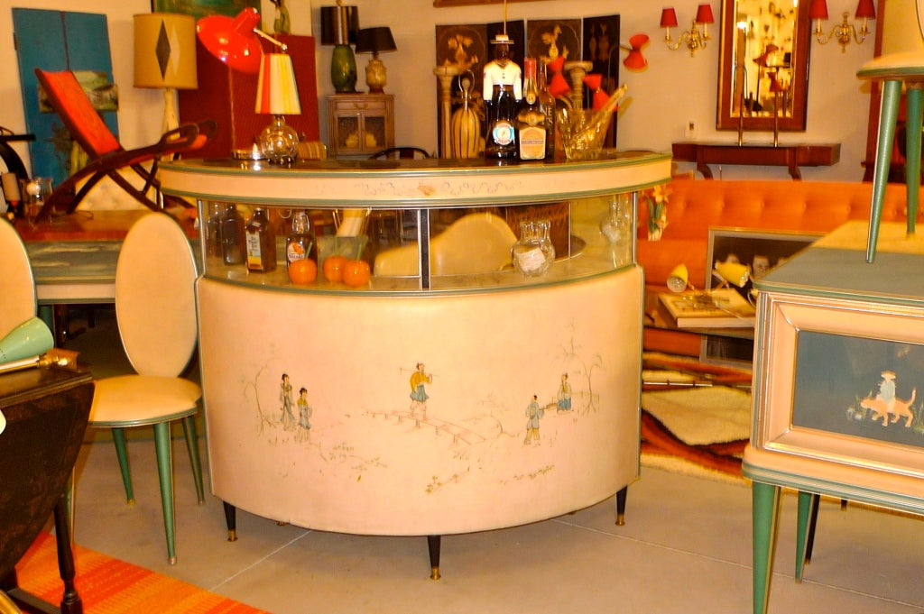 1950's Italian Curved Standing Bar by Umberto Mascagni 2