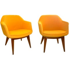Vintage Pair of Side Armchairs from Steelcase Designs in Wood Collection