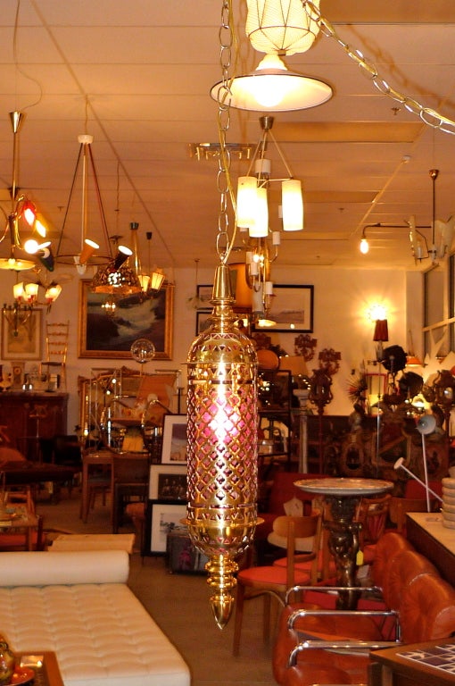 Solid Brass Harem Pendant Lantern For Sale 2