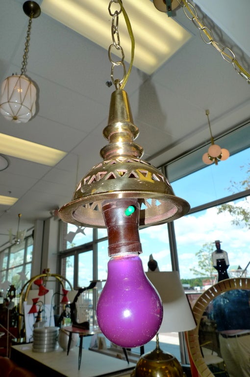 Solid Brass Harem Pendant Lantern For Sale 4