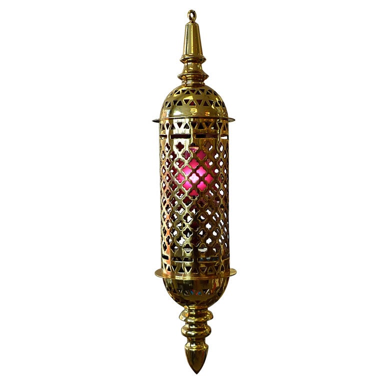 Solid Brass Harem Pendant Lantern For Sale