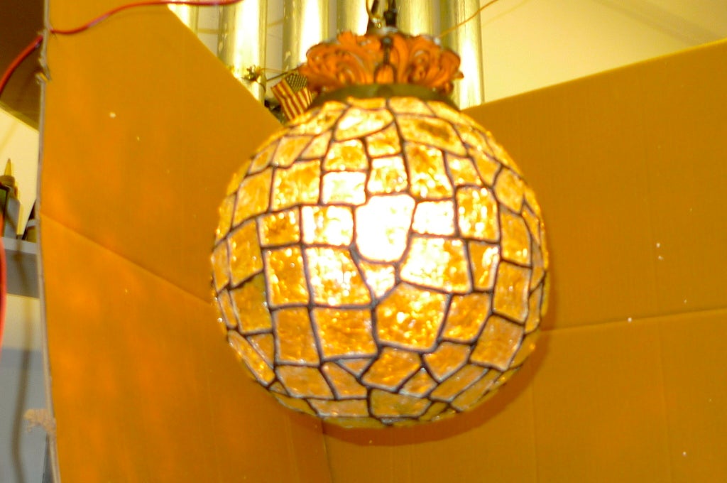 F.W. Wakefield Leaded Coarse Cut Glass Pendant