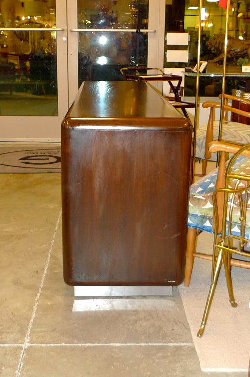 Walnut Credenza with Chrome Base from Astro Series by Gianni Designs for OSI  1