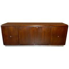 Walnut Credenza with Chrome Base from Astro Series by Gianni Designs for OSI 