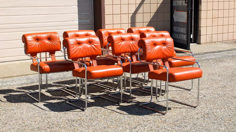 Mid-Century Modern Set of 8 Tucroma Chairs by Guido Faleschini for Pace Collection