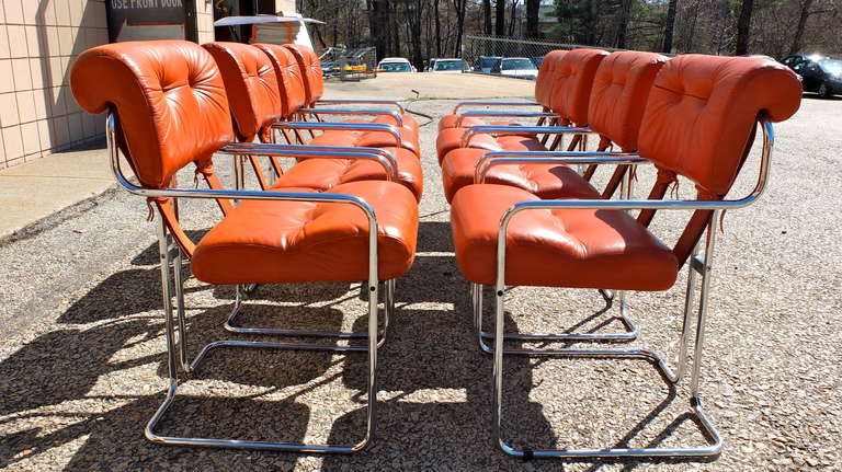 Set of 8 Tucroma Chairs by Guido Faleschini for Pace Collection In Excellent Condition In Hanover, MA
