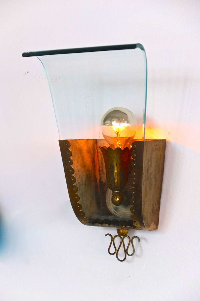Mid-Century Modern 1940's Italian Wall Sconce Attributed to Pietro Chiesa