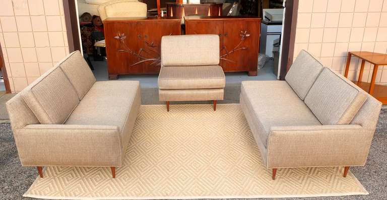 Harvey Probber Three-Piece Sofa Sectional In Excellent Condition In Hanover, MA