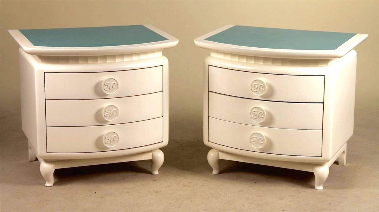 Pair of Three-Drawer Morris Lapidus Nightstands from Eden Roc Hotel, Miami 1