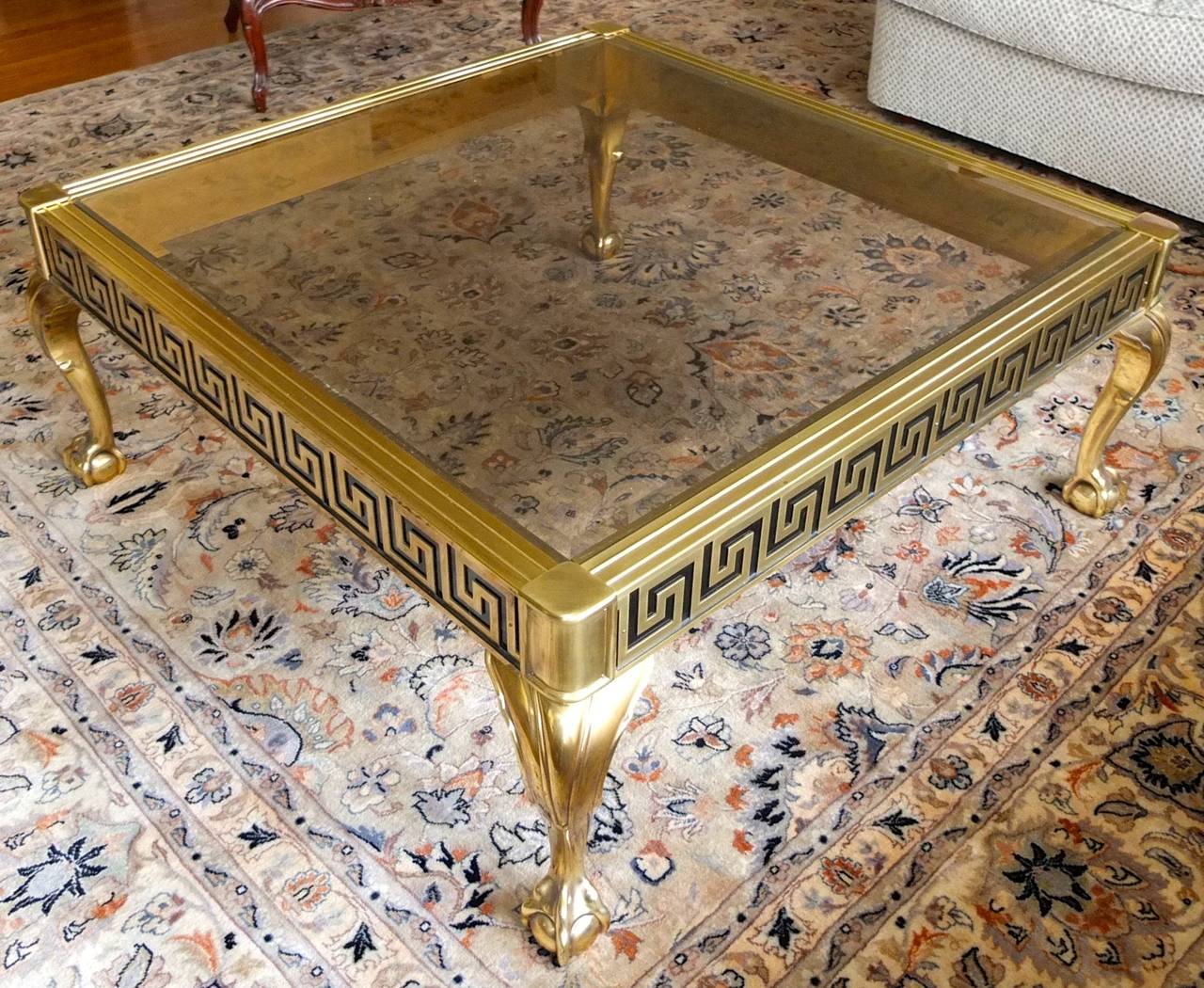 Solid brass vintage cocktail table, 40
