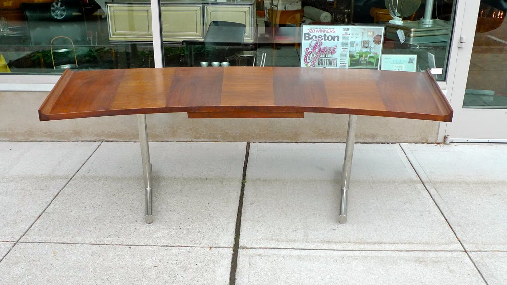 Harvey Probber Curved Top Walnut & Rosewood Desk 3