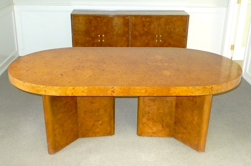 Burl Racetrack Dining Table by Ernest C. Masi at 1stDibs