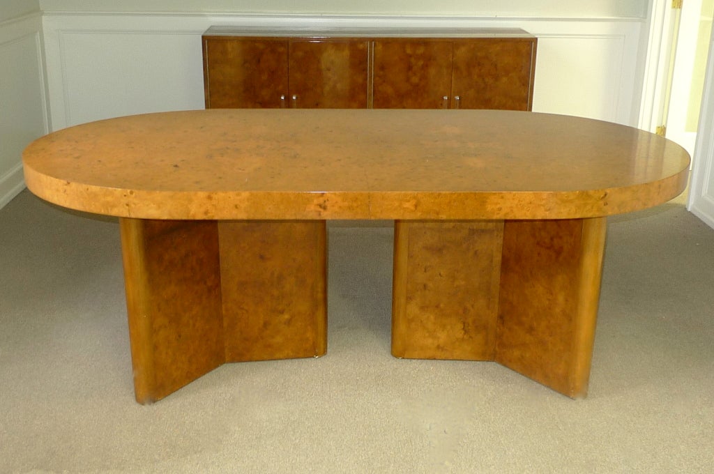 Colombian Burl Racetrack Dining Table by Ernest C. Masi