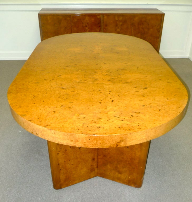 Burl Racetrack Dining Table by Ernest C. Masi In Excellent Condition In Hanover, MA