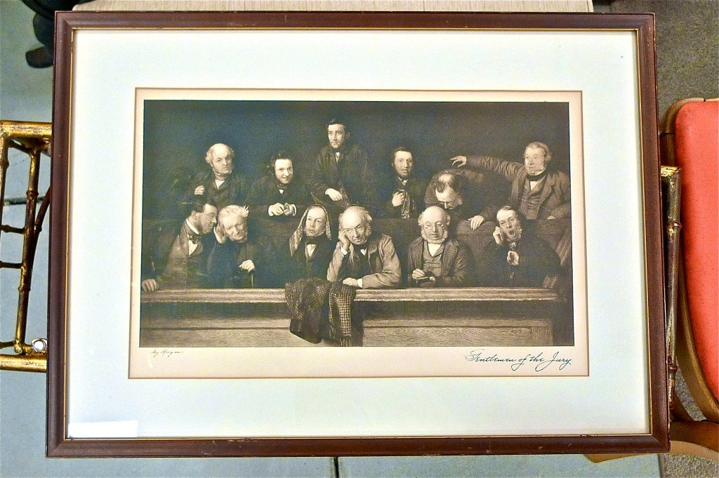 Perfect for the lawyer, judge or criminal closest to your heart.  Framed 1920's lithograph of British artist John Morgan's 