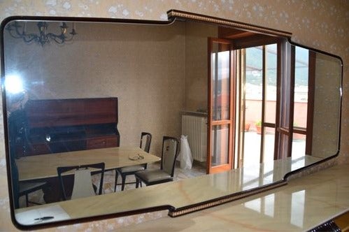 Mahogany Osvaldo Borsani Sideboard with Mirror