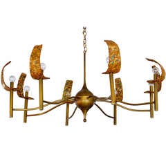 Large Mid-Century Modern Eight Arm Chandelier 2