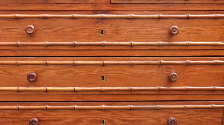 French Faux Bamboo Chest of Drawers  1