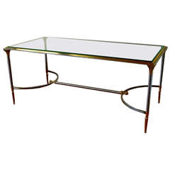 Vintage Polished Steel and Brass Cocktail Table from Yale Burge 9