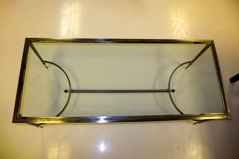 Vintage Polished Steel and Brass Cocktail Table from Yale Burge For Sale 3