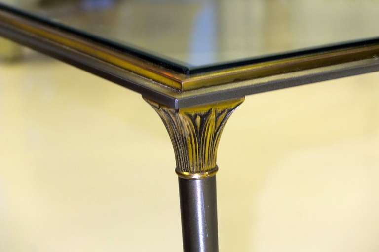 Vintage Polished Steel and Brass Cocktail Table from Yale Burge In Excellent Condition For Sale In Hanover, MA
