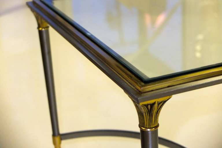 Mid-20th Century Vintage Polished Steel and Brass Cocktail Table from Yale Burge For Sale