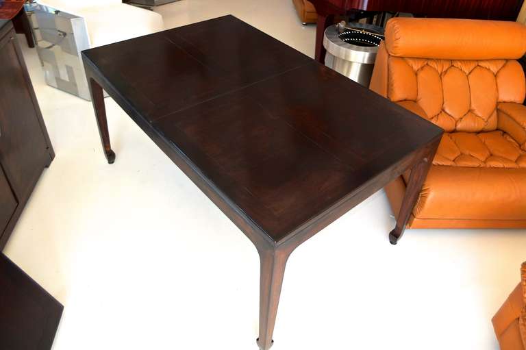 Mid-Century Modern Extendable Walnut Parquetry Dining Table - Baker Far East Collection