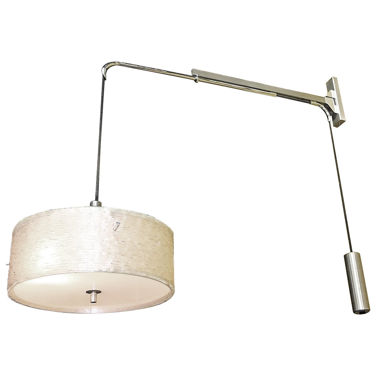 French 1950s Counterbalance Swing-Arm Wall Lamp by Lunel For Sale