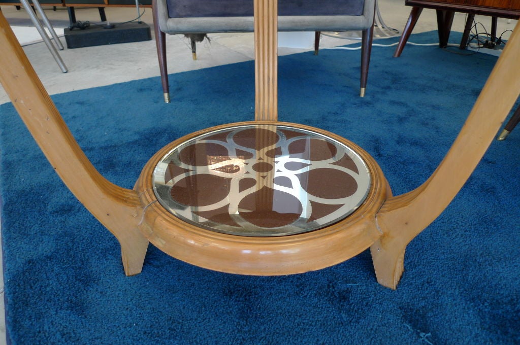 Fruitwood Italian Art Deco Round Occasional Table