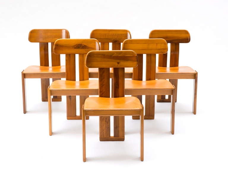 Six Italian Dining Chairs - Tobia & Afra Scarpa for Maxalto In Good Condition In Hanover, MA