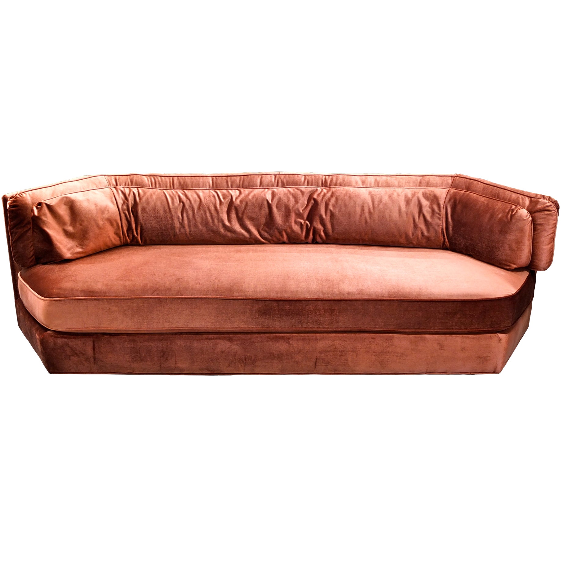 Hexagonal Sofa In "Dr. Pepper" Velvet from American Hustle