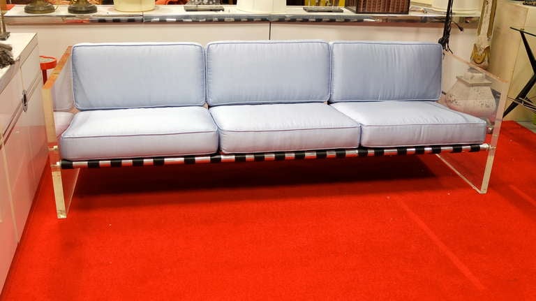 Vintage Lucite Slab Sided Lounge Chair by Milo Baughman 2