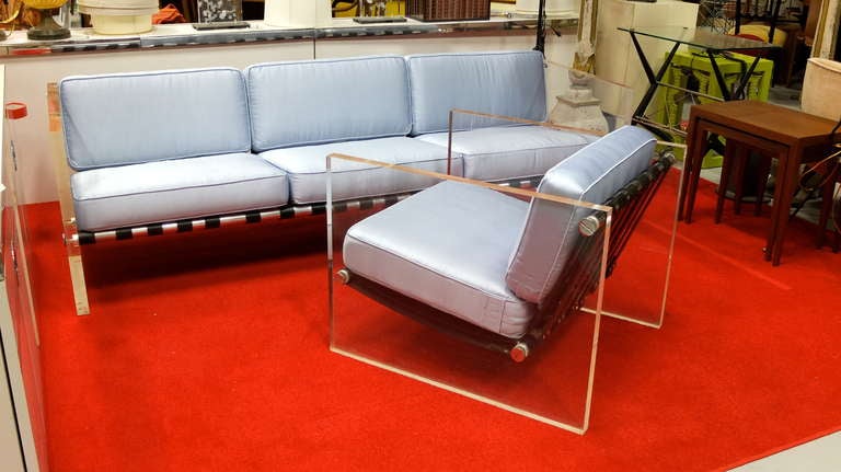 Vintage Lucite Slab Sided Lounge Chair by Milo Baughman In Excellent Condition In Hanover, MA