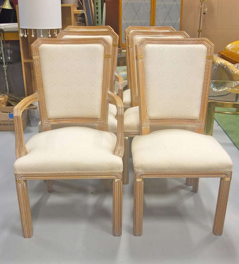 Gorgeously finished set of 6 dining chairs each stamped 