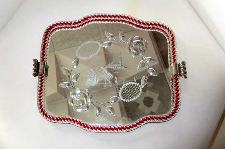 murano glass tray