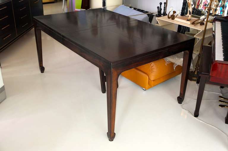 American Extendable Walnut Parquetry Dining Table - Baker Far East Collection