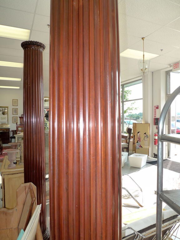 Pair of Antique Mahogany Columns 1