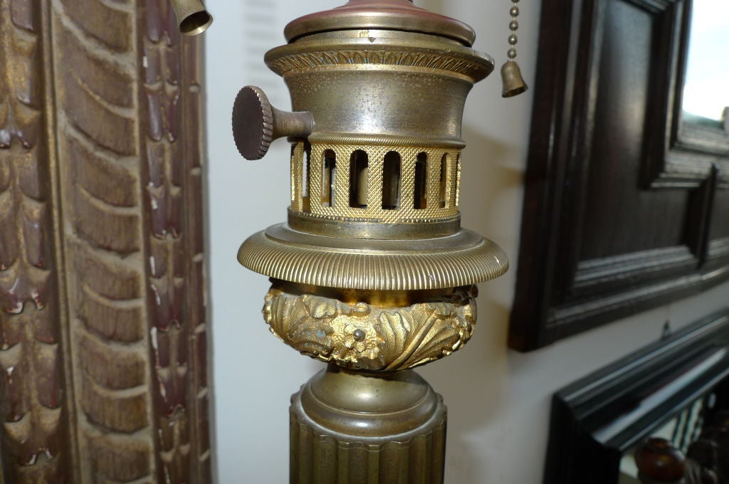 Pair of Louis-Philippe Bronze Column Lamps by Clachet For Sale 3
