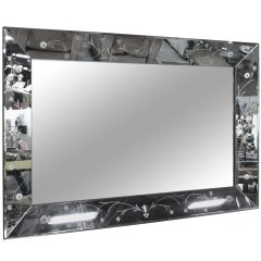 Large Rectangular Etched Glass Mirror 60" x 40" 3