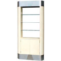 Ivory Parchment Etagere In Style of Karl Springer
