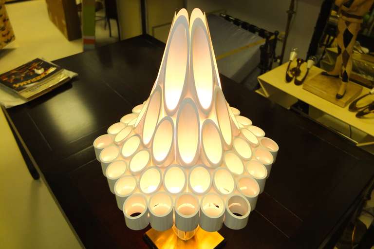 Space Age Sculptural PVC Table Lamp In Excellent Condition In Hanover, MA